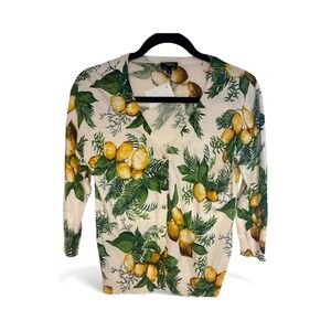 Talbots Lemon Tree Sweater Sz Small Petite Cottage Core Vacation Italian Coast
